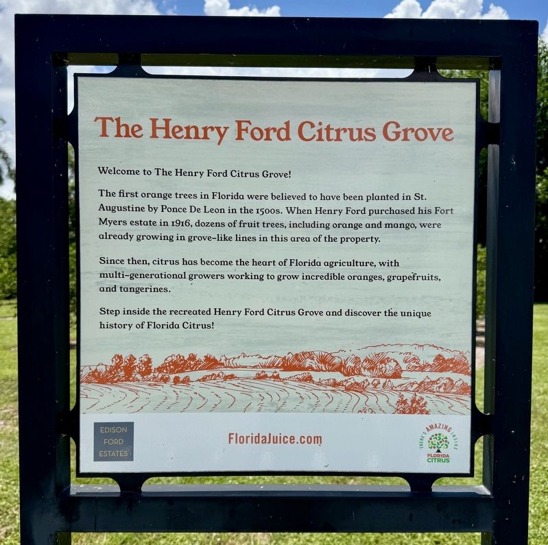 The Henry Ford Citrus Grove Marker image. Click for full size.