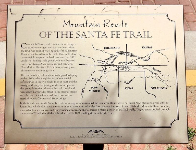 Mountain Route of the Santa Fe Trail Marker image. Click for full size.