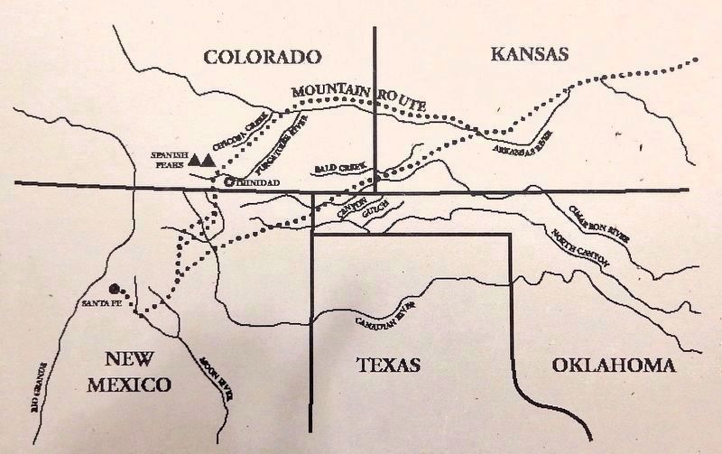 Marker detail: Santa Fe Trail map image. Click for full size.
