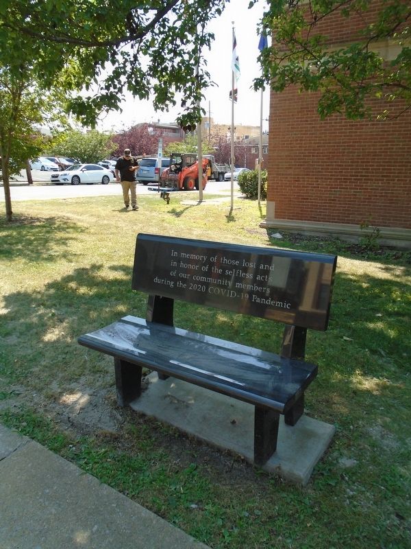 COVID-19 Pandemic Memorial Bench image. Click for full size.