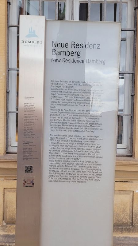 Neue Residenz Bamberg / New Residence Bamberg Marker. Click for full size. Neue Residenz Bamberg / New Residence Bamberg Marker image. Click for full size.