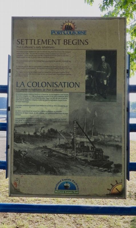 Settlement Begins - Port Colborne's Earl Inhabitants - Marker. Click for full size. Settlement Begins - Port Colborne's Earl Inhabitants - Marker image. Click for full size.