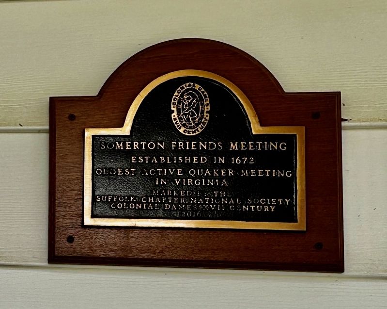 Somerton Friends Meeting Marker. Click for full size. Somerton Friends Meeting Marker image. Click for full size.