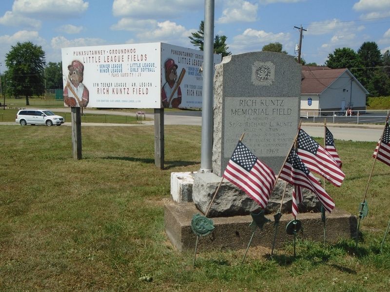 Rich Kuntz Memorial Field Marker. Click for full size. Rich Kuntz Memorial Field Marker image. Click for full size.