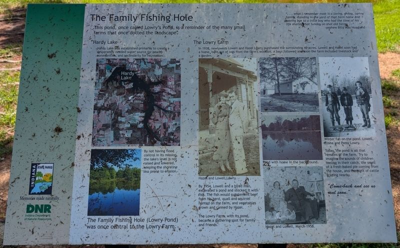 The Family Fishing Hole Marker. Click for full size. The Family Fishing Hole Marker image. Click for full size.