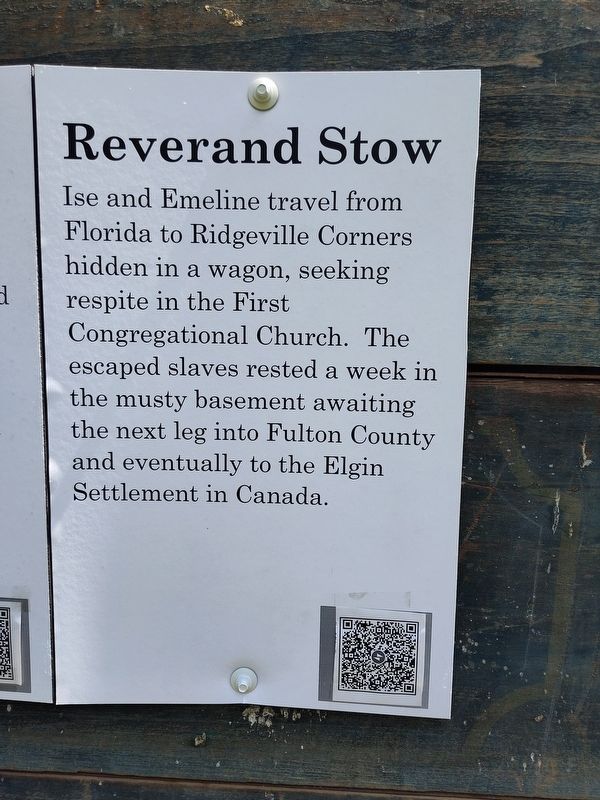 Ise & Emeline - Reverand Stow Marker image. Click for full size.