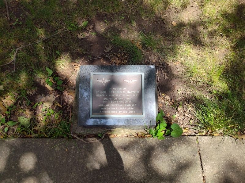 Lt. Col. Francis S. Hapner Marker. Click for full size. Lt. Col. Francis S. Hapner Marker image. Click for full size.