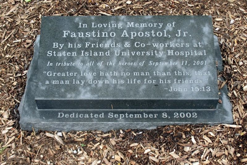 In Loving Memory of Faustino Apostol, Jr. Marker. Click for full size. In Loving Memory of Faustino Apostol, Jr. Marker image. Click for full size.