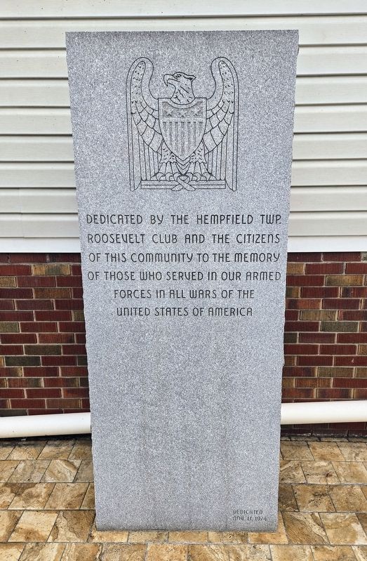 Hempfield Township Roosevelt Club Veterans Memorial image. Click for full size.