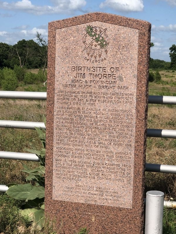 Birthsite of Jim Thorpe Marker image. Click for full size.