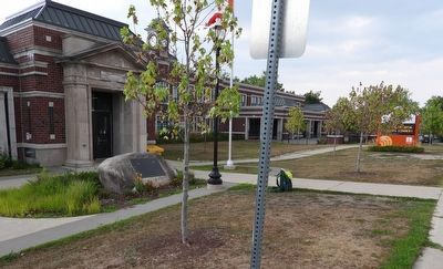 Great War Memorial at John Brant School - Marker in context. Click for full size. Great War Memorial at John Brant School - Marker in context image. Click for full size.