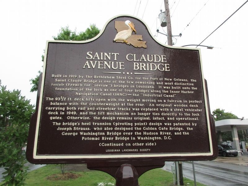 Saint Claude Avenue Bridge Marker image. Click for full size.