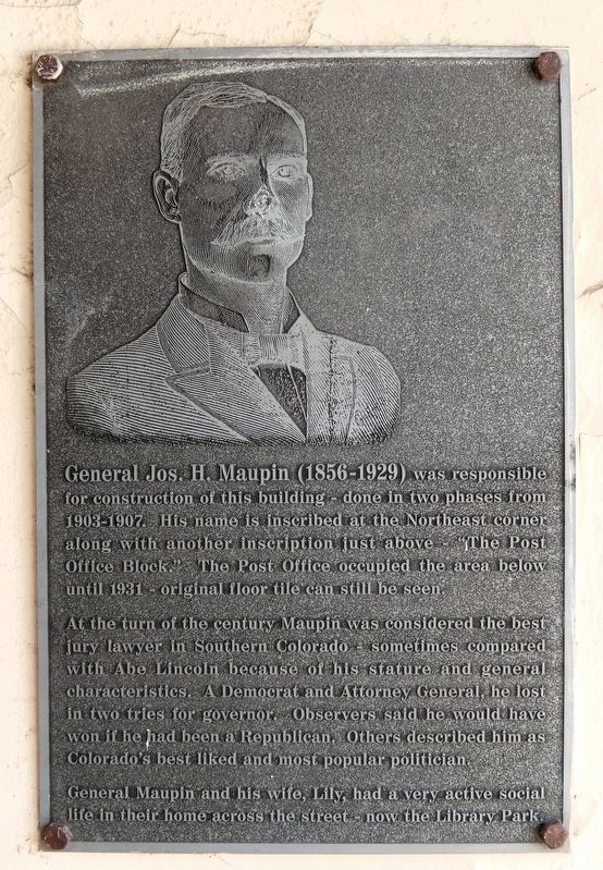 General Jos. H. Maupin Marker image. Click for full size.