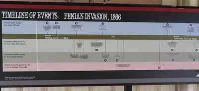 Timeline of Events - Fenian Invasion, 1866 - LEFT half image. Click for full size.