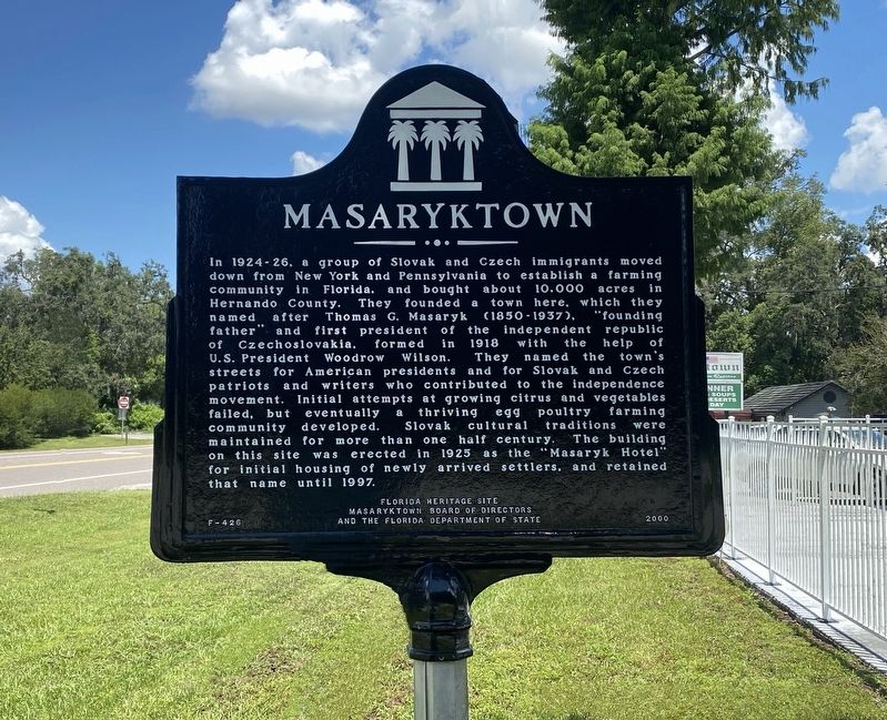 Masaryktown Marker. Click for full size. Masaryktown Marker image. Click for full size.