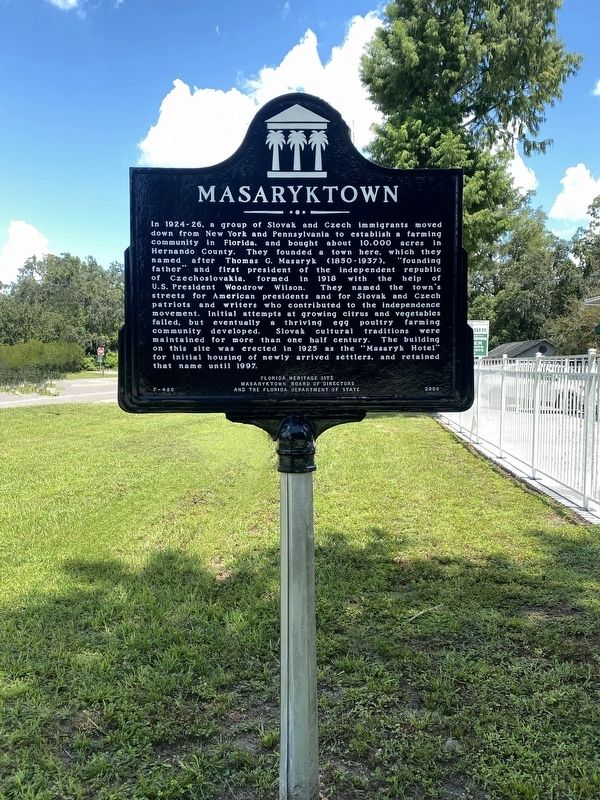Masaryktown Marker. Click for full size. Masaryktown Marker image. Click for full size.
