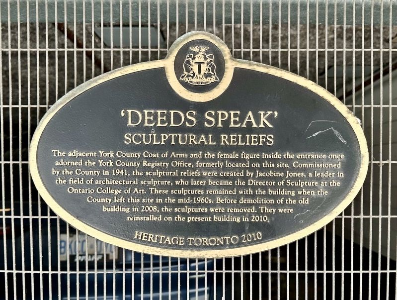 �Deeds Speak� Sculptural Reliefs Marker image. Click for full size.
