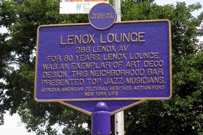 Lenox Lounge Marker. Click for full size. Lenox Lounge Marker image. Click for full size.