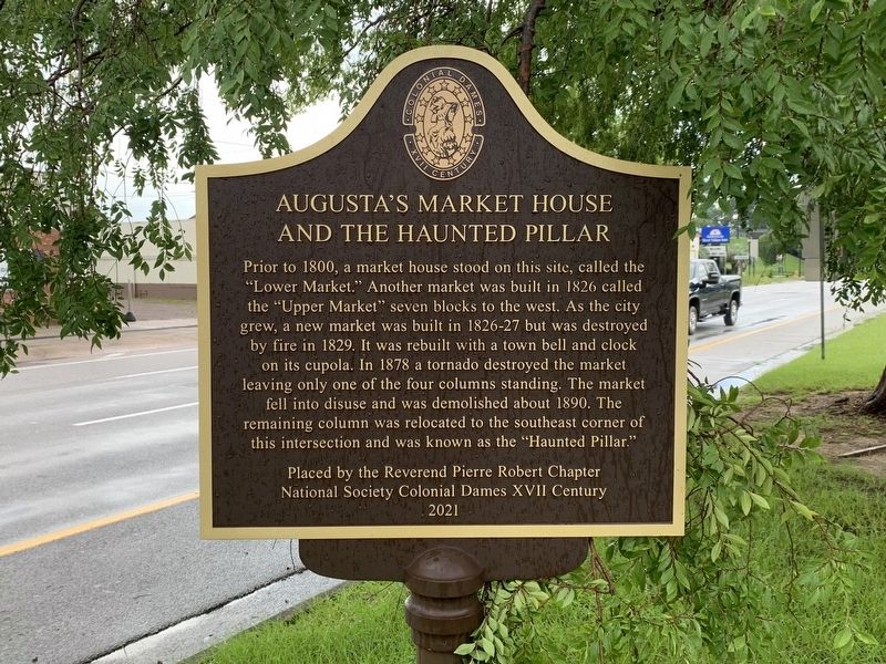 Augusta’s Market House and the Haunted Pillar Marker. Click for full size. Augusta’s Market House and the Haunted Pillar Marker image. Click for full size.