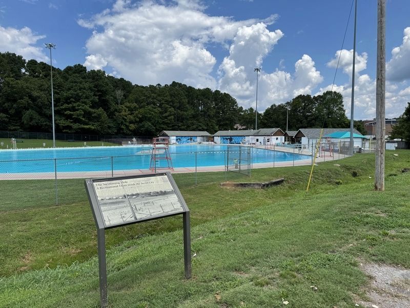 The Swimming Hole (Oak Ridge Municipal Outdoor Swimming Pool) showing the back side of the pool. image. Click for full size.
