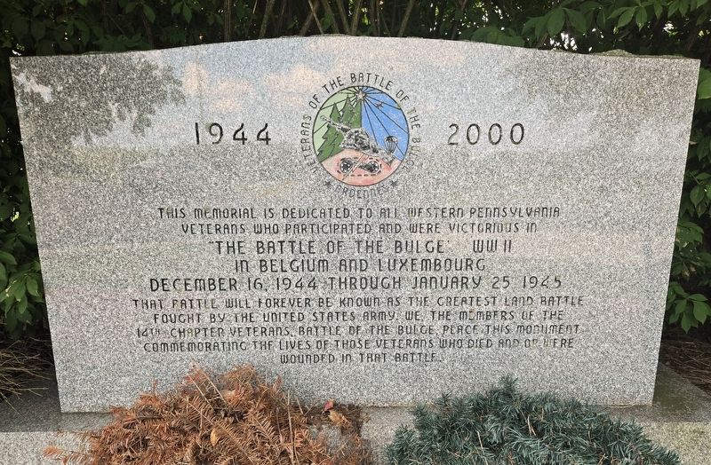 Western Pennsylvania Battle of the Bulge Memorial. Click for full size. Western Pennsylvania Battle of the Bulge Memorial image. Click for full size.