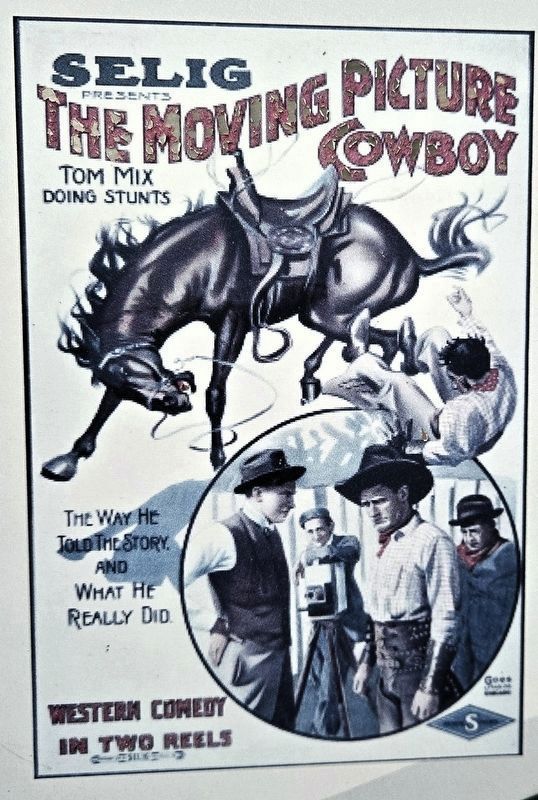 Marker detail: The Moving Picture Cowboy, 1914. Click for full size. Marker detail: The Moving Picture Cowboy, 1914 image. Click for full size.