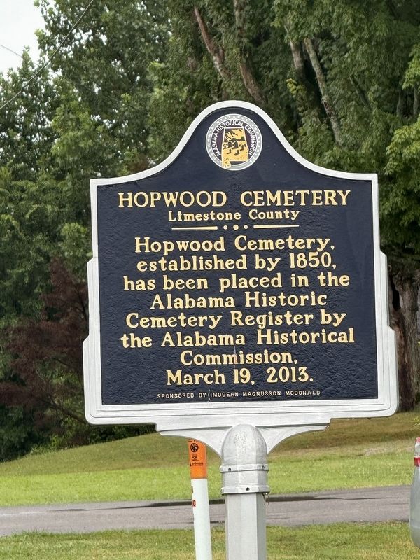 Hopewood Cemetary Marker. Click for full size. Hopewood Cemetary Marker image. Click for full size.