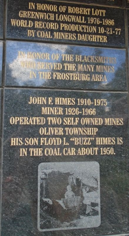 Punxsutawney Area Coal Miner & Railroader Memorial Tiles image. Click for full size.