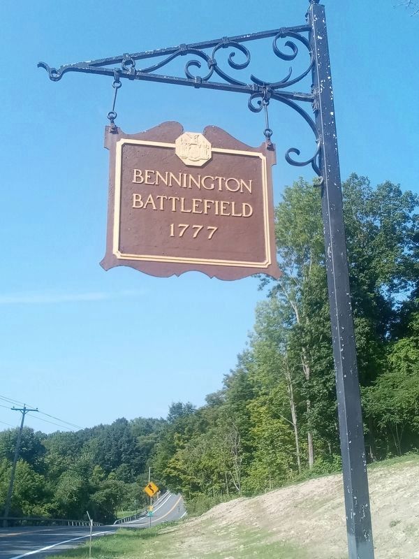 Bennington Battlefield Sign image. Click for full size.