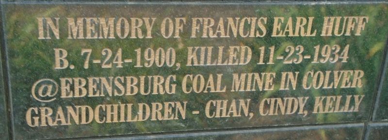 Punxsutawney Area Coal Miner & Railroader Memorial Tile image. Click for full size.