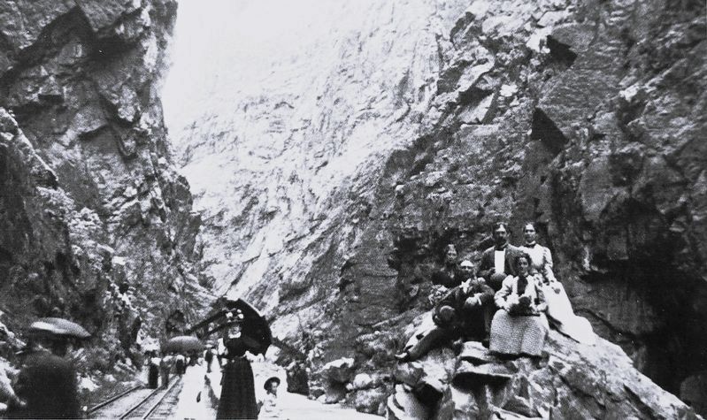 Marker detail: 100th Royal Gorge Excursion, c. 1900. Click for full size. Marker detail: 100th Royal Gorge Excursion, c. 1900 image. Click for full size.