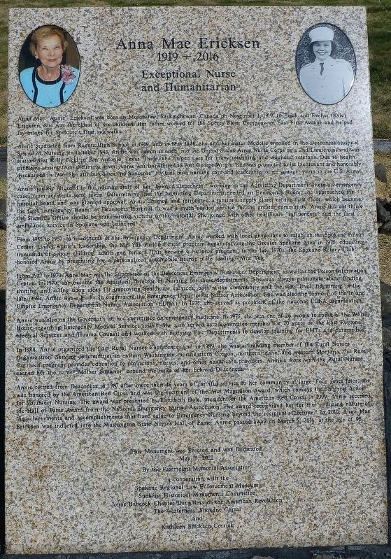 Anna Mae Ericksen Marker image. Click for full size.