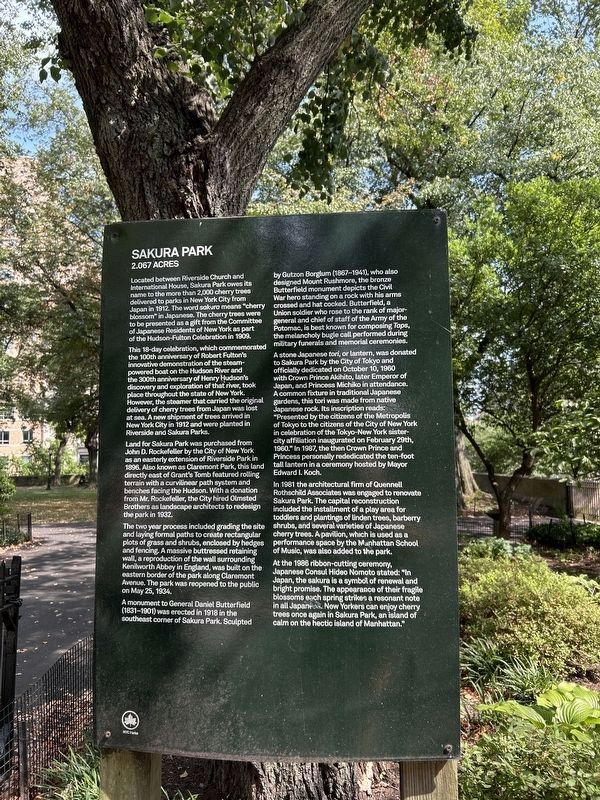 Sakura Park Marker. Click for full size. Sakura Park Marker image. Click for full size.