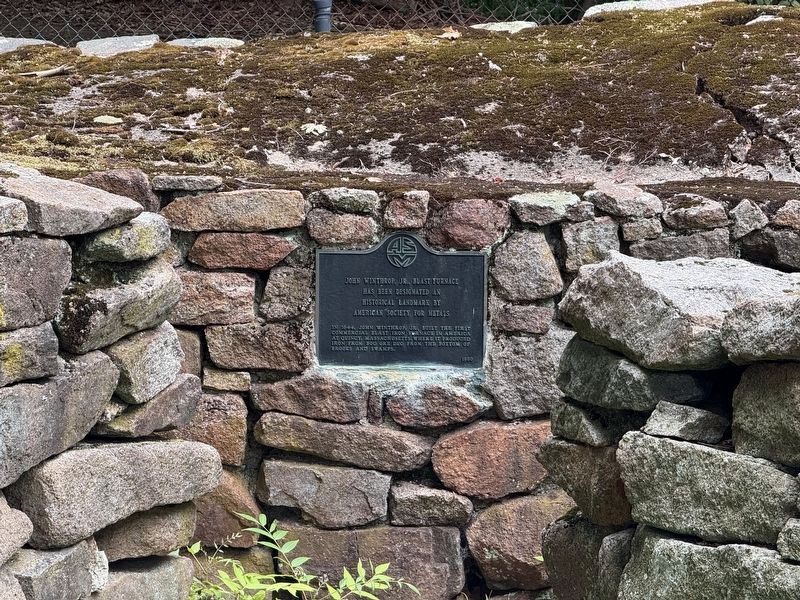 John Winthrop Jr. Iron Furnace Marker - ASM Plaque image. Click for full size.
