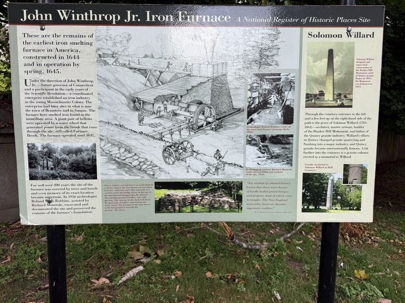 John Winthrop Jr. Iron Furnace Marker image. Click for full size.