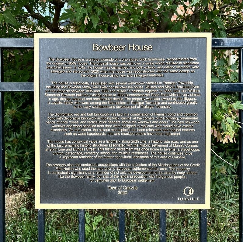 Bowbeer House Marker. Click for full size. Bowbeer House Marker image. Click for full size.