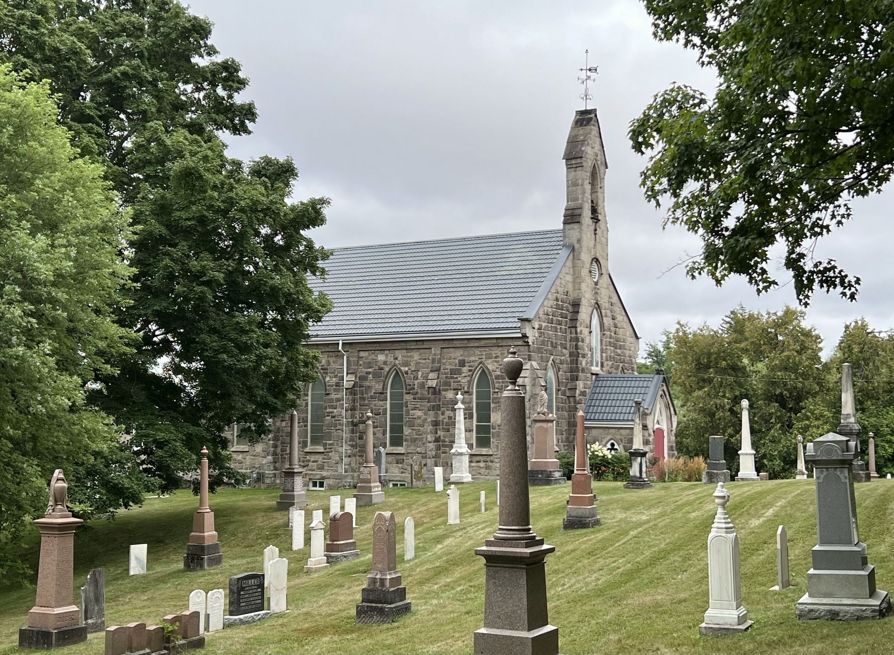 The Boston Cemetery and Church, 2025. Click for full size. The Boston Cemetery and Church, 2025 image. Click for full size.