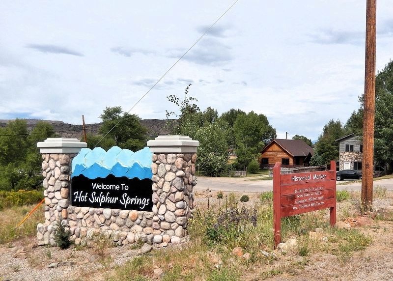 The First School in Grand County Marker. Click for full size. The First School in Grand County Marker image. Click for full size.