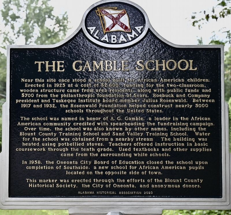 The Gamble School Marker. Click for full size. The Gamble School Marker image. Click for full size.