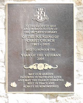 140th Anniversary of Christ Church Anglican Church - Marker image. Click for full size.