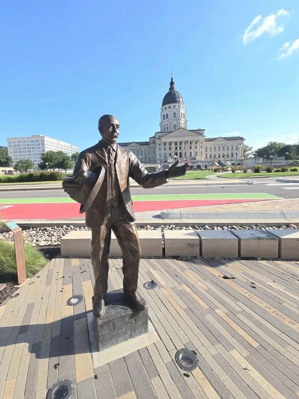 Samuel J. Crumbine, MD statue across from the Kansas State Capitol image. Click for full size.