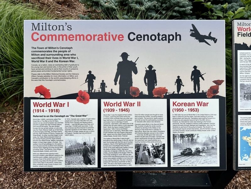 Milton�s Commemorative Cenotaph Marker image. Click for full size.