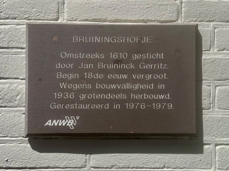 Bruiningshofje / Bruinings Almshouse Marker image. Click for full size.