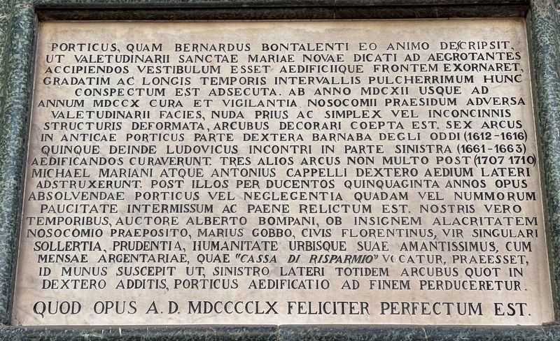 Portico of Santa Maria Nuova Hospital Marker image. Click for full size.