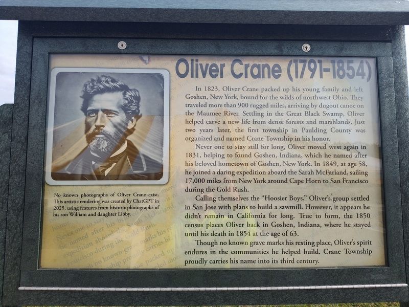 Oliver Crane (1791-1854) Marker image. Click for full size.