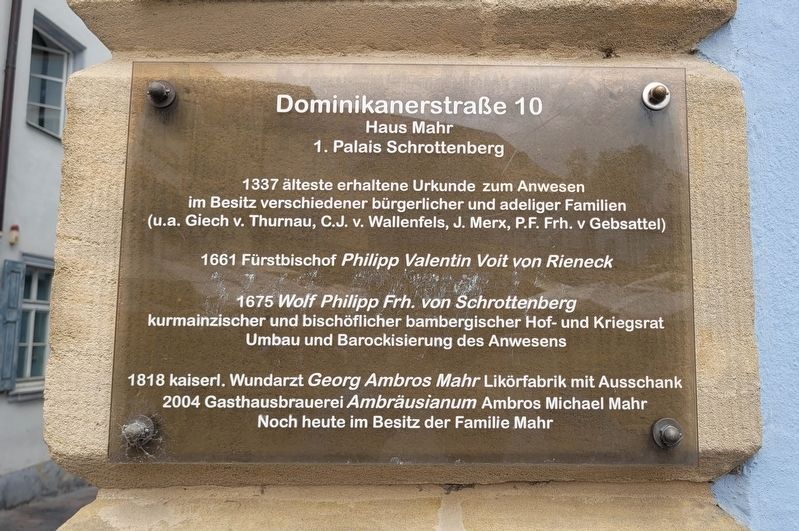 Dominikanerstraße 10 / Dominican Street 10 Marker. Click for full size. Dominikanerstraße 10 / Dominican Street 10 Marker image. Click for full size.