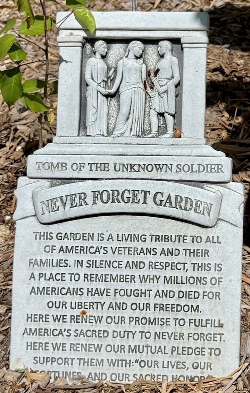Never Forget Garden Marker. Click for full size. Never Forget Garden Marker image. Click for full size.