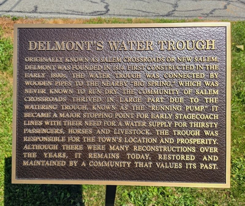 Delmont's Water Trough Marker image. Click for full size.