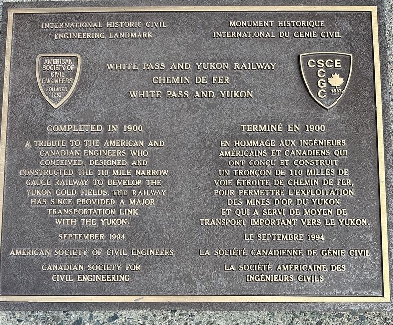 White Pass and Yukon Railway Marker. Click for full size. White Pass and Yukon Railway Marker image. Click for full size.