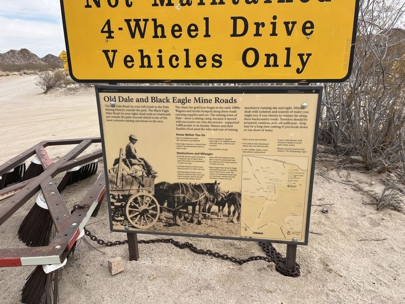 Old Dale and Black Eagle Mine Roads Marker. Click for full size. Old Dale and Black Eagle Mine Roads Marker image. Click for full size.